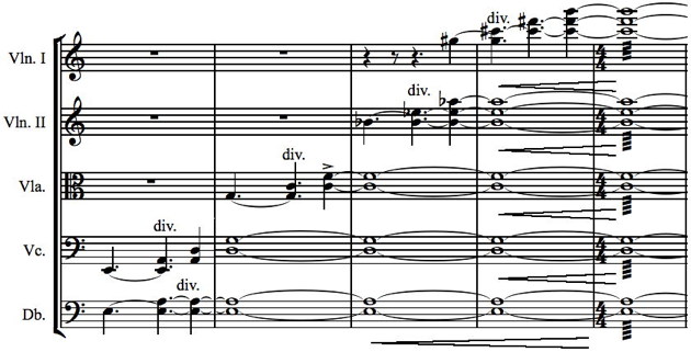 part of the score showing a circle of fourths