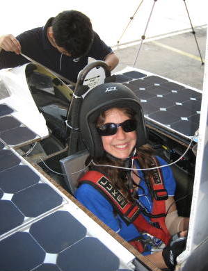 Clara in the cockpit