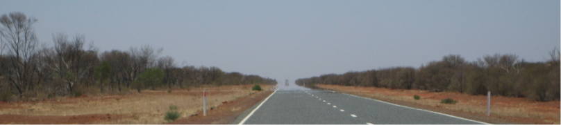 Roadtrain in a mirage