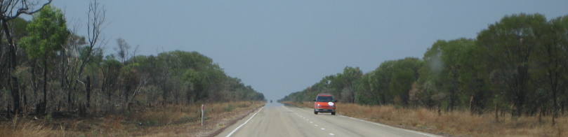 Roadtrain in a mirage