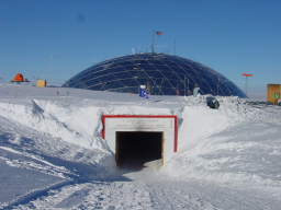 The entrance to the South Pole dome (click to enlarge; 1.41 MB)