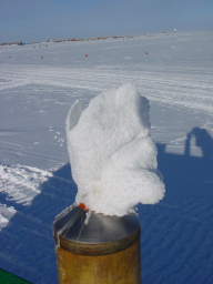 Ice plumes on the AASTO exhaust stack (click to enlarge; 1.16 MB)