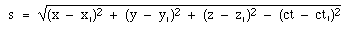 3D event separation equation