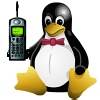 Tux with an Iridium phone